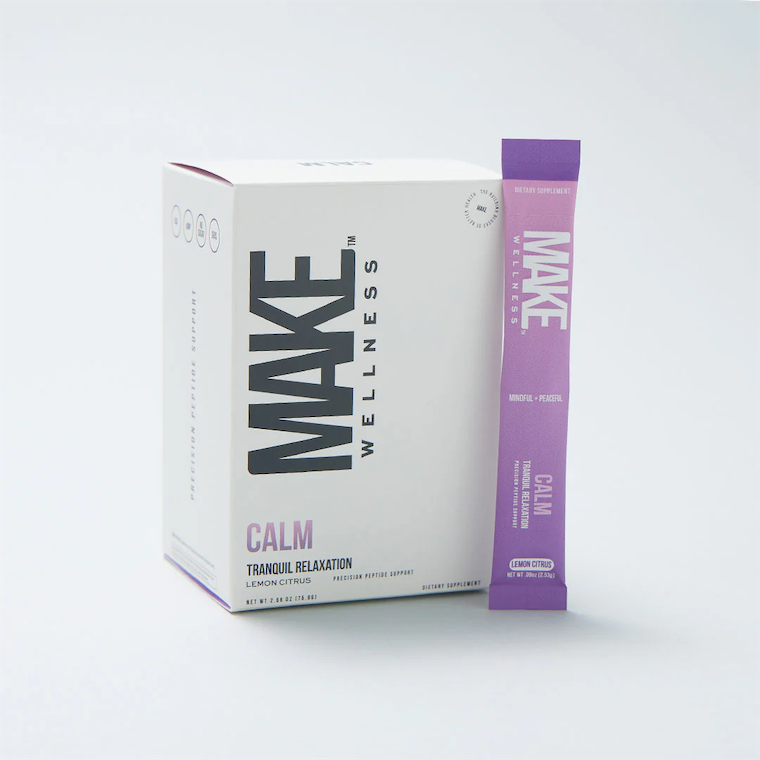 MAKE Wellness Calm supplement box and stick pack
