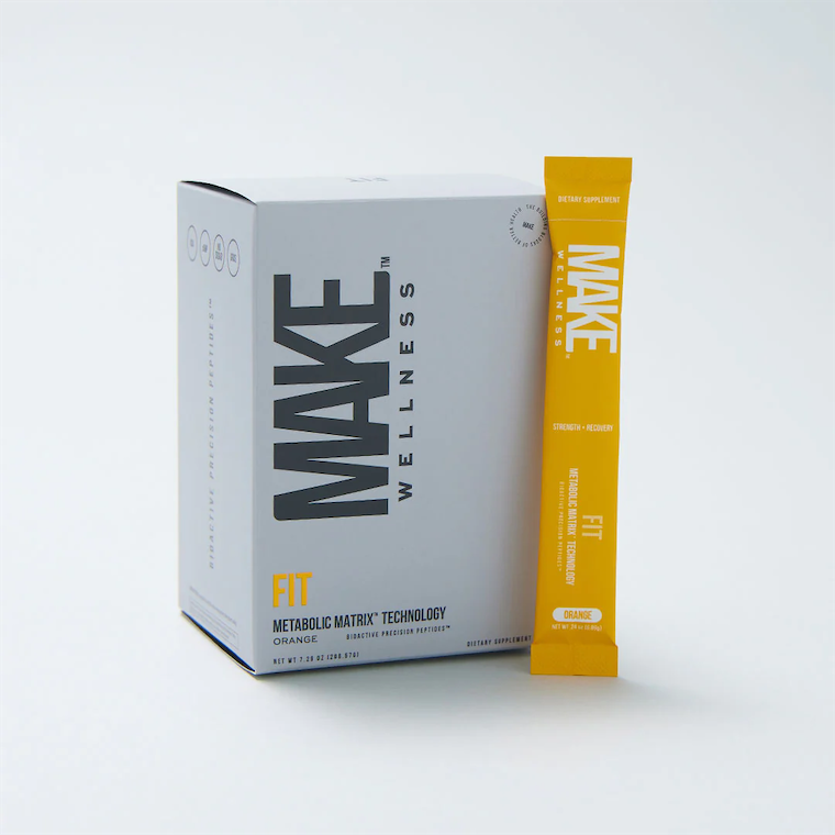 MAKE Wellness Fit supplement box and stick pack