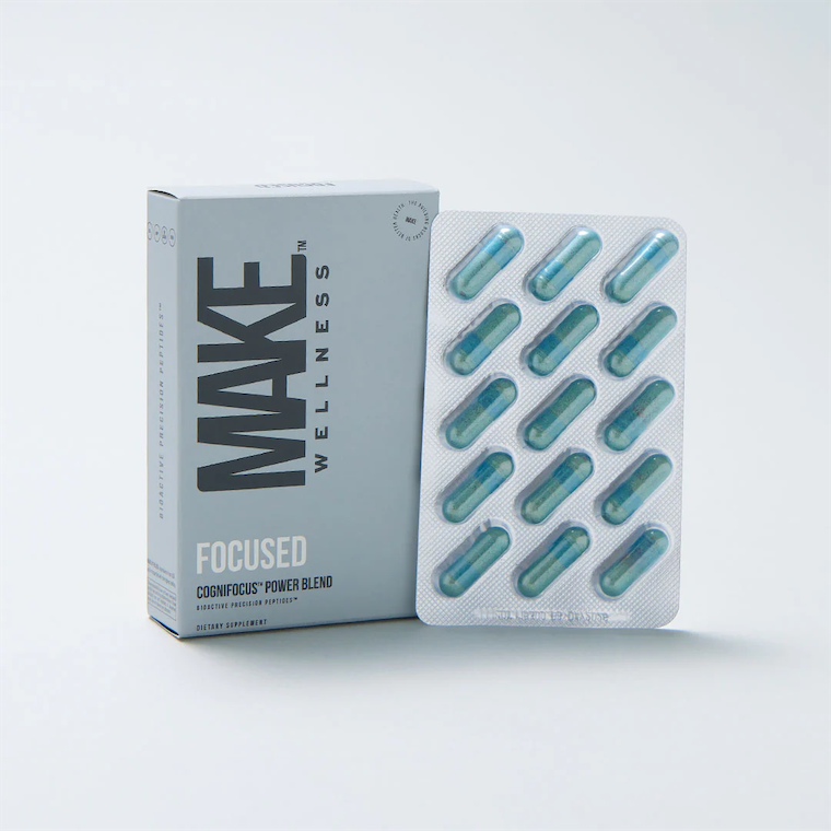 MAKE Wellness Focused supplement box and capsule pack